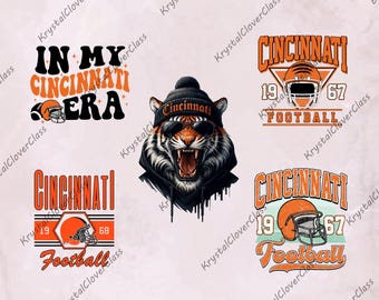 5 file Png Cincinnati Football Png, Retro Cincinnati Football Football Fan Gift Png, Game Day Football Png, Vintage Style Football Png