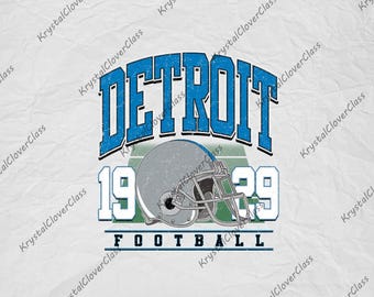 Fútbol de Detroit PNG, León de Detroit vintage PNG, Fanático del fútbol imprimible, Descarga digital de fútbol de Detroit