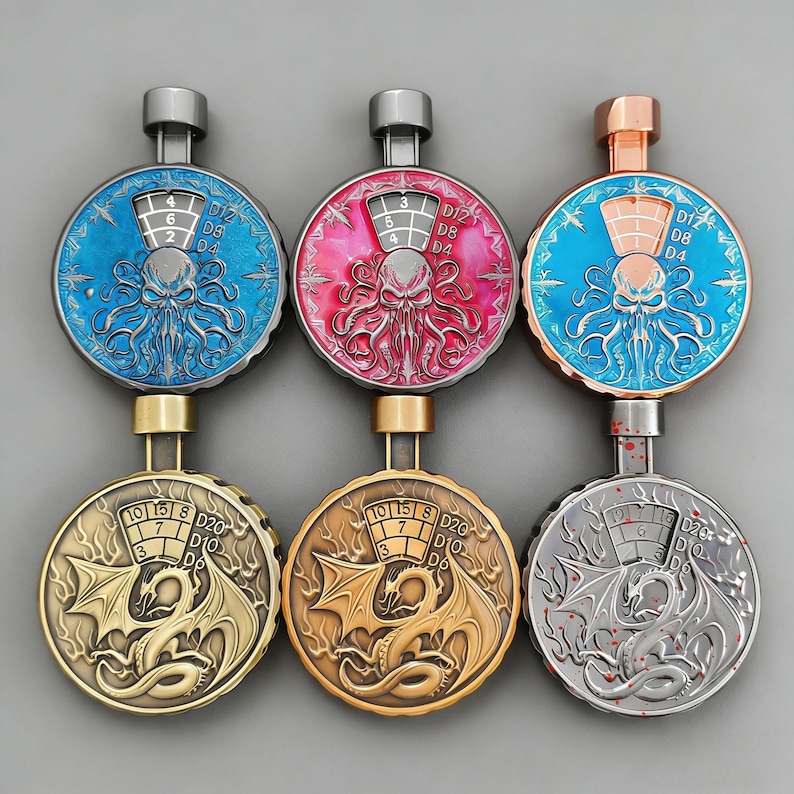 7-in-1 Press Dial Metal Dice+Box,DND Gift image 10