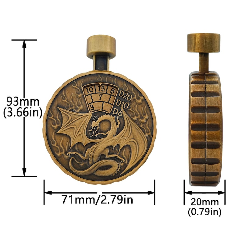 7-in-1 Press Dial Metal Dice+Box,DND Gift image 12