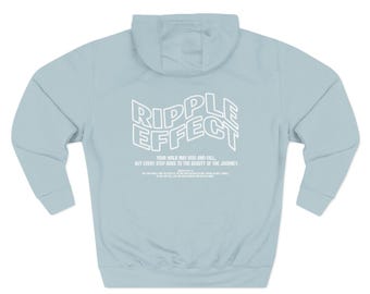 Ripple Effect Fleece Hoodie: Cozy Pullover with Kangaroo Pocket