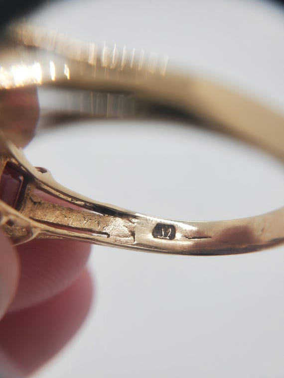 Vintage 10K Statement Ring with Multiple Gemstone… - image 10