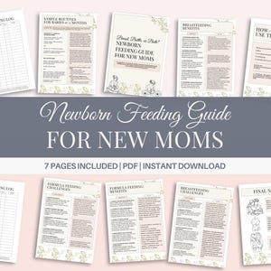 Guía de alimentación para recién nacidos Plantilla imprimible de horario para bebés Ayuda para la lactancia materna Registro de fórmula infantil Registro digital de alimentación para bebés