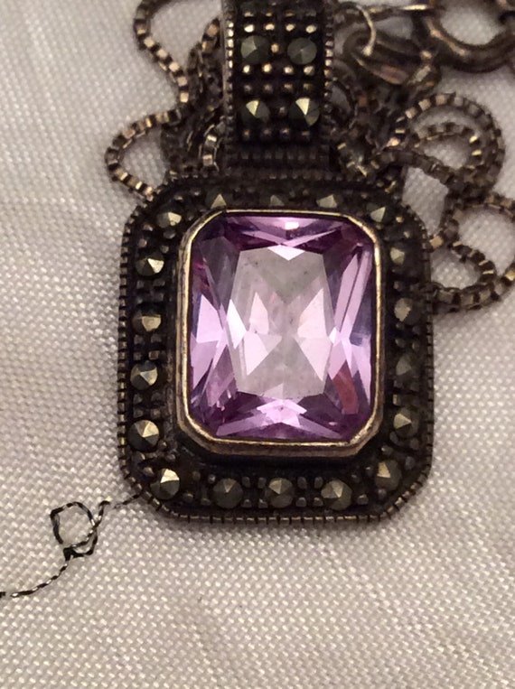 Authentic Vintage REAL NATURAL AMETHYST Sterling … - image 6
