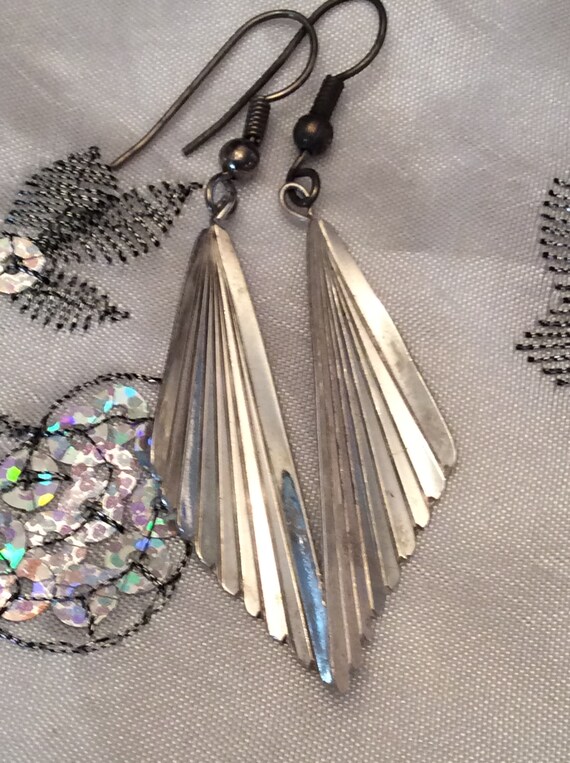 Authentic Vintage LARGE ANGEL WINGS Drop Sterling Sil… - Gem