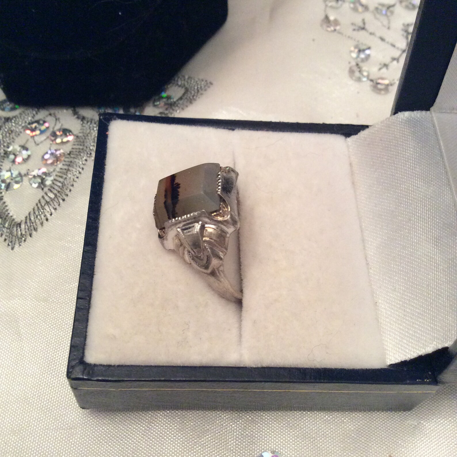 Authentic Vintage RARE OSBEE AGATE Sterling Silver 925 Ring | Etsy