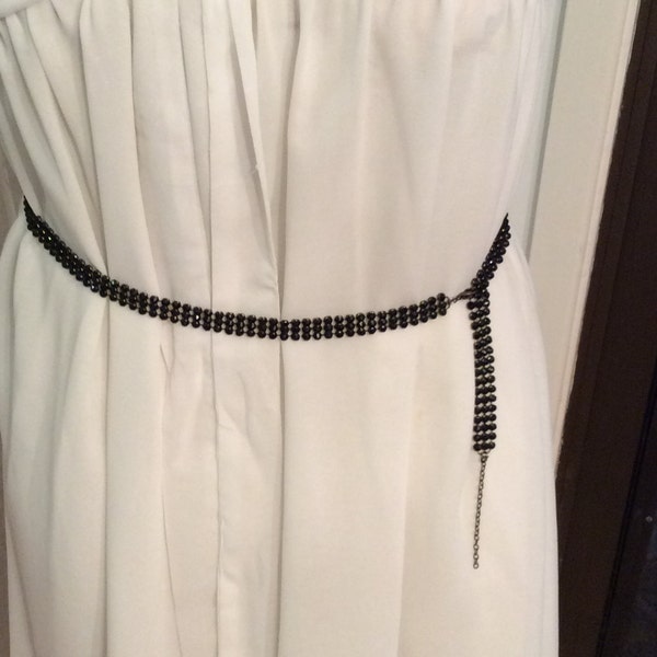 Authentic Vintage MESH BLACK BELT, Wedding, Bride, Bridesmaid, Birthday, Prom, Liquid Black Mesh