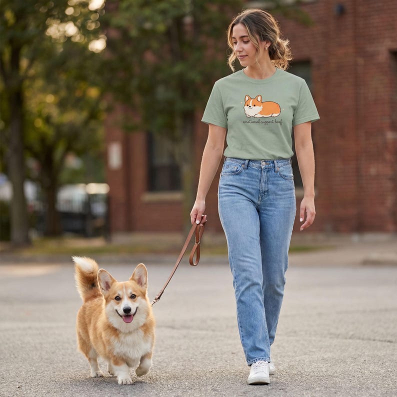 Comfort Colors Corgi Shirt - Emotional Support Loaf – Cute Minimalist Dog Tee, Funny Corgi Lover Gift image 4
