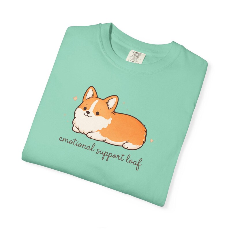 Comfort Colors Corgi Shirt - Emotional Support Loaf – Cute Minimalist Dog Tee, Funny Corgi Lover Gift Island Reef