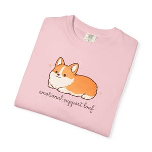 Comfort Colors Corgi Shirt - Emotional Support Loaf – Cute Minimalist Dog Tee, Funny Corgi Lover Gift Blossom