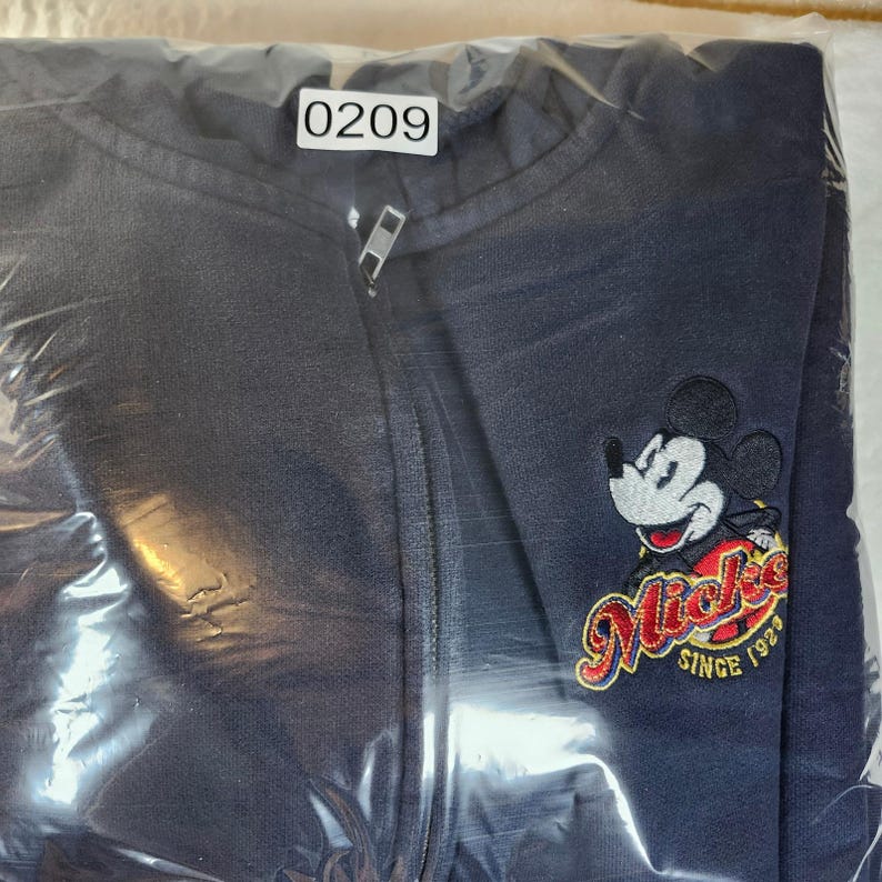 Disney Mickey Mouse Zip Up Hoodie Sweatshirt Navy Blue XXL Authentic Disney Stor zdjęcie 11