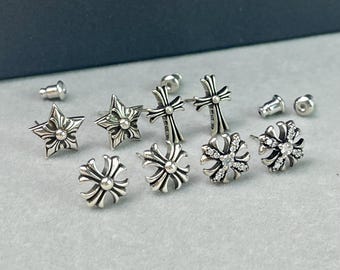 Boucles d'oreilles croix vintage, style punk, biker et gothique, bijoux et cadeaux