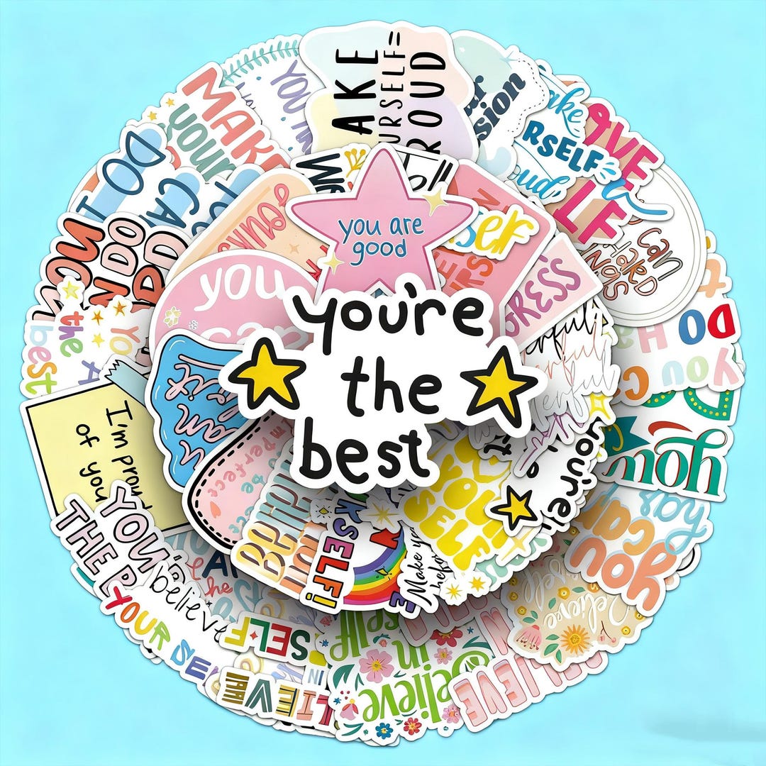 50pcs-motivational Sticker Pack | Positive Affirmation Stickers | Self ...