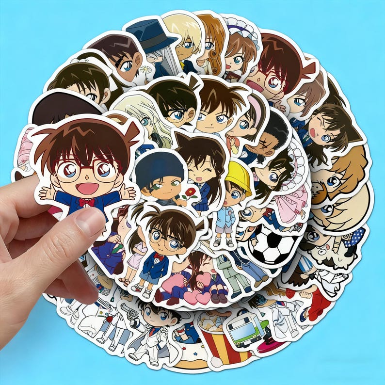 50pcs-detective Conan Sticker Pack | Anime Stickers | Shinichi & Conan ...