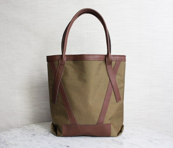 Buy Brown Leather and Water Resistant Nylon Daily Market Shopper