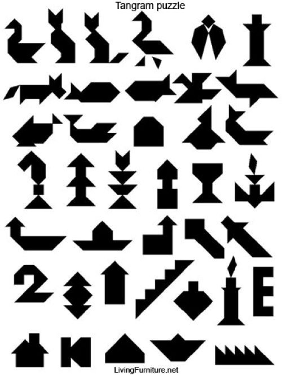Tangfram Wooden Tangram Puzzle: Chinese Geometric Shapes - Etsy