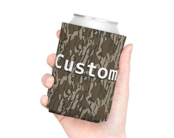 Custom Camo Can Cooler, Personalized Hunting Beer Sleeve, Can Koozie, Camouflage Drink Holder, Hunter Gift, Outdoor Beverage Cooler