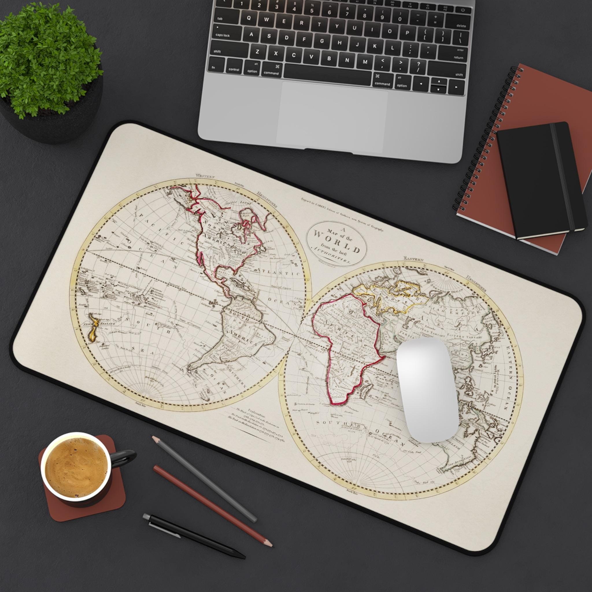 Antique World Map Desk Mat – “A Map of the World From the Best ...