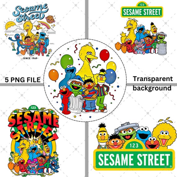 Sesame Street Monster PNG Clipart, T-Shirt Design (Digital Download)