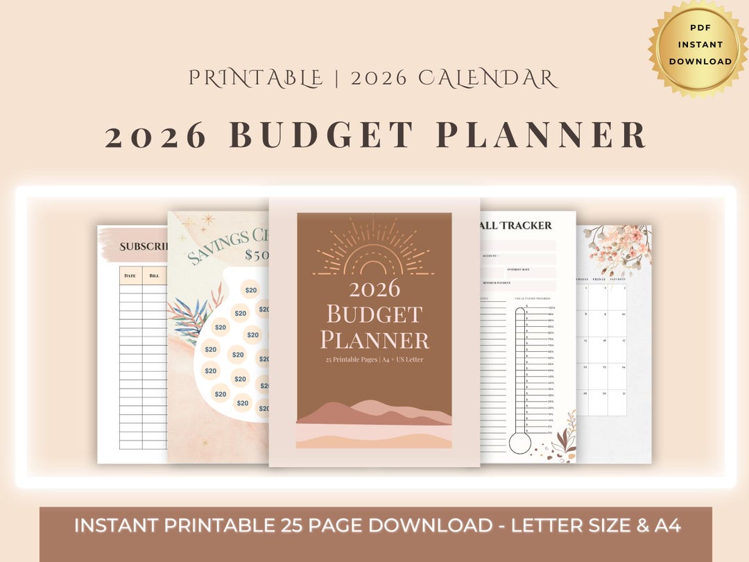 2026 Budget Planner Printable: Monthly Calendar & Financial Tracker