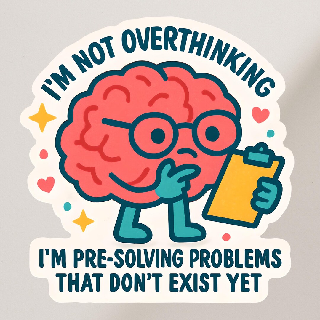 Funny Brain Sticker – Kawaii Mental Health Vinyl Decal - Etsy