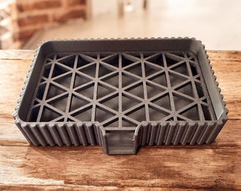 3D Printed Drainage Tray | Modern Soap Dish Organizer | Geometric Bathroom & Kitchen Storage
