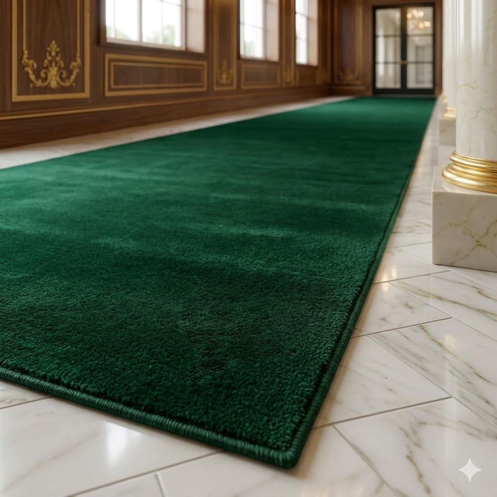 Emerald Green Runner Rug, Luxury Hallway Rug, Long Plush Corridor ...