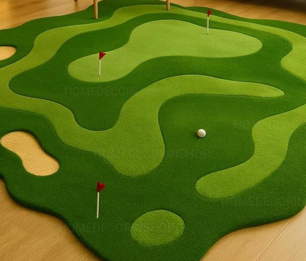 Golf Ramp Rug Golf Putting Green Rug | Indoor Golf Practice Mat Hand Tufted Area Rug ...