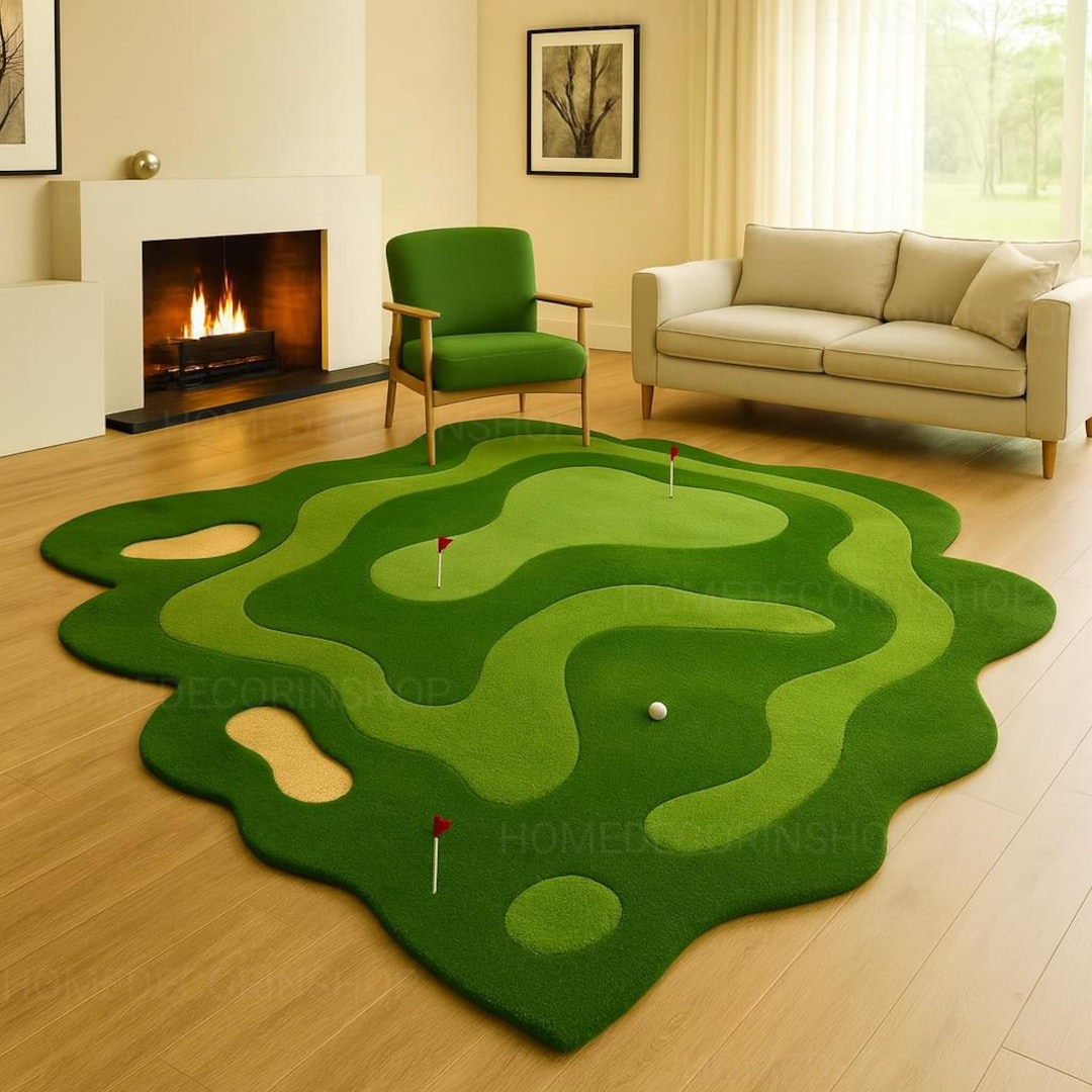 Golf Putting Green Rug | Indoor Golf Practice Mat Hand Tufted Area Rug ...