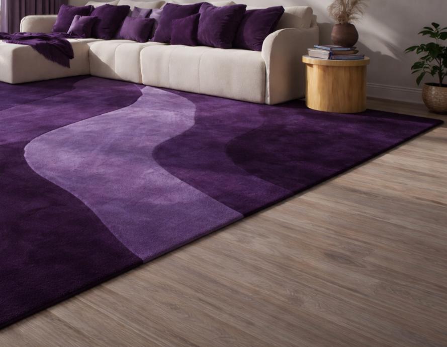 Modern Purple Wave 10X14 Area Rug – Abstract Contemporary Hand Tufted ...