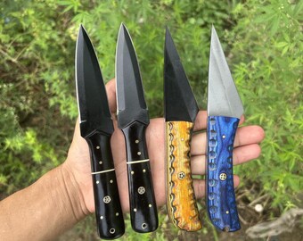 Set of 4 Handmade Carbon steel Skinner knife Outdoor Camping knife Hunting Knife Birthday Gift Anniversary Gift for Men Gift For Him/Her