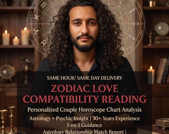Zodiac Love Compatibility Reading | Personalized Synastry Astrology Report | Couple Birth Chart PDF