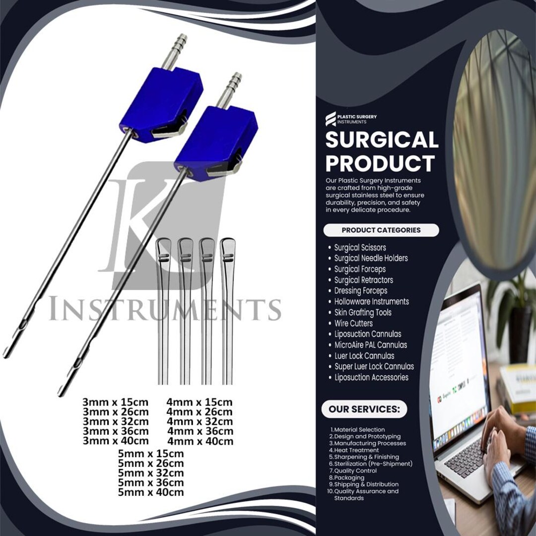 Microaire Type PAL Liposuction Cannula | Double Flap 2x1 Horizontal ...