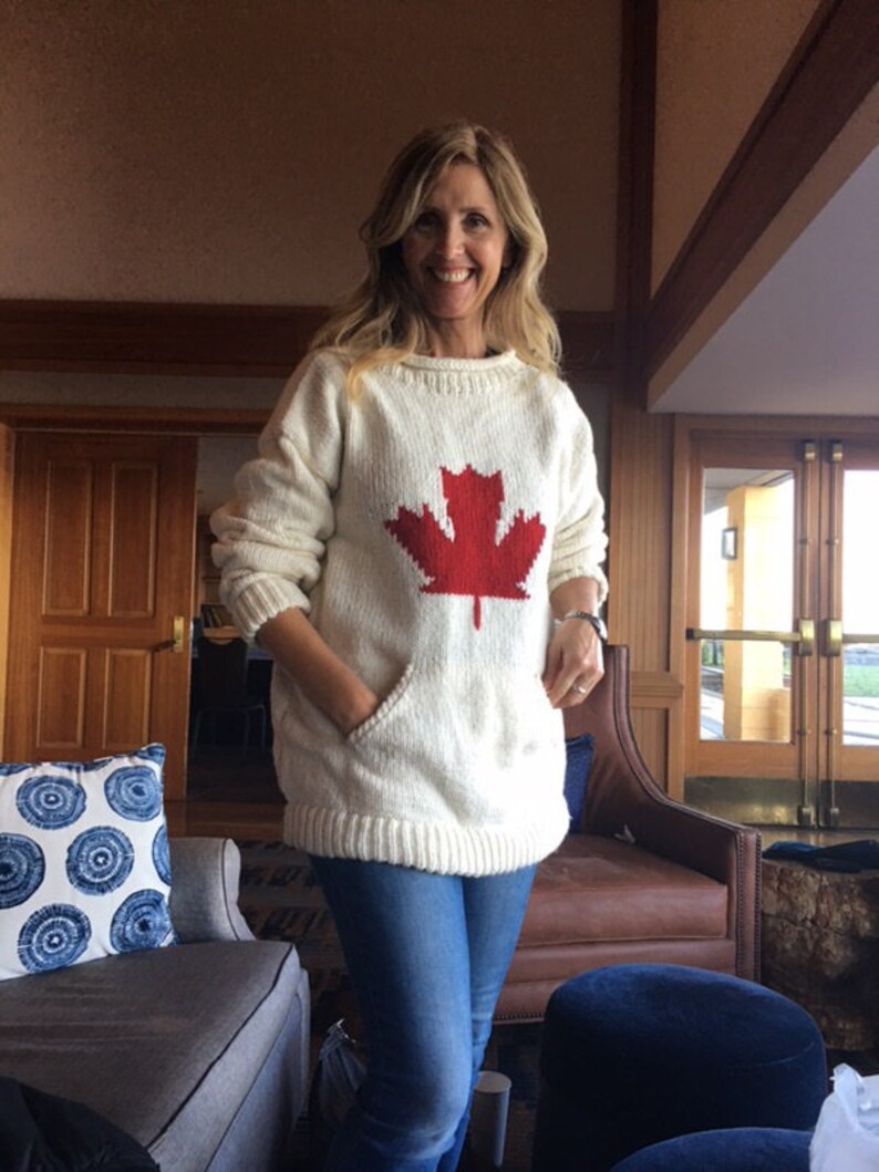 Canadian wool Maple Leaf sweater Etsy