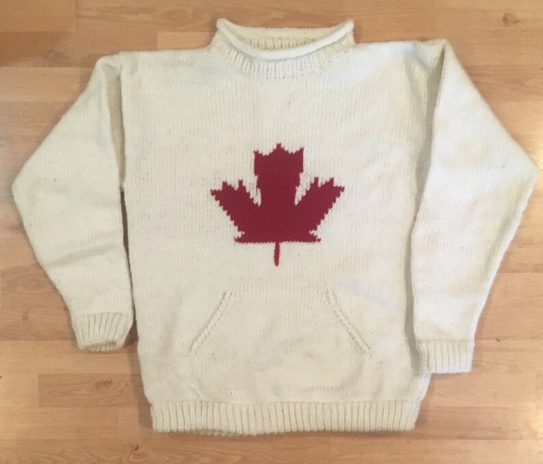 Canadian wool Maple Leaf sweater | Etsy