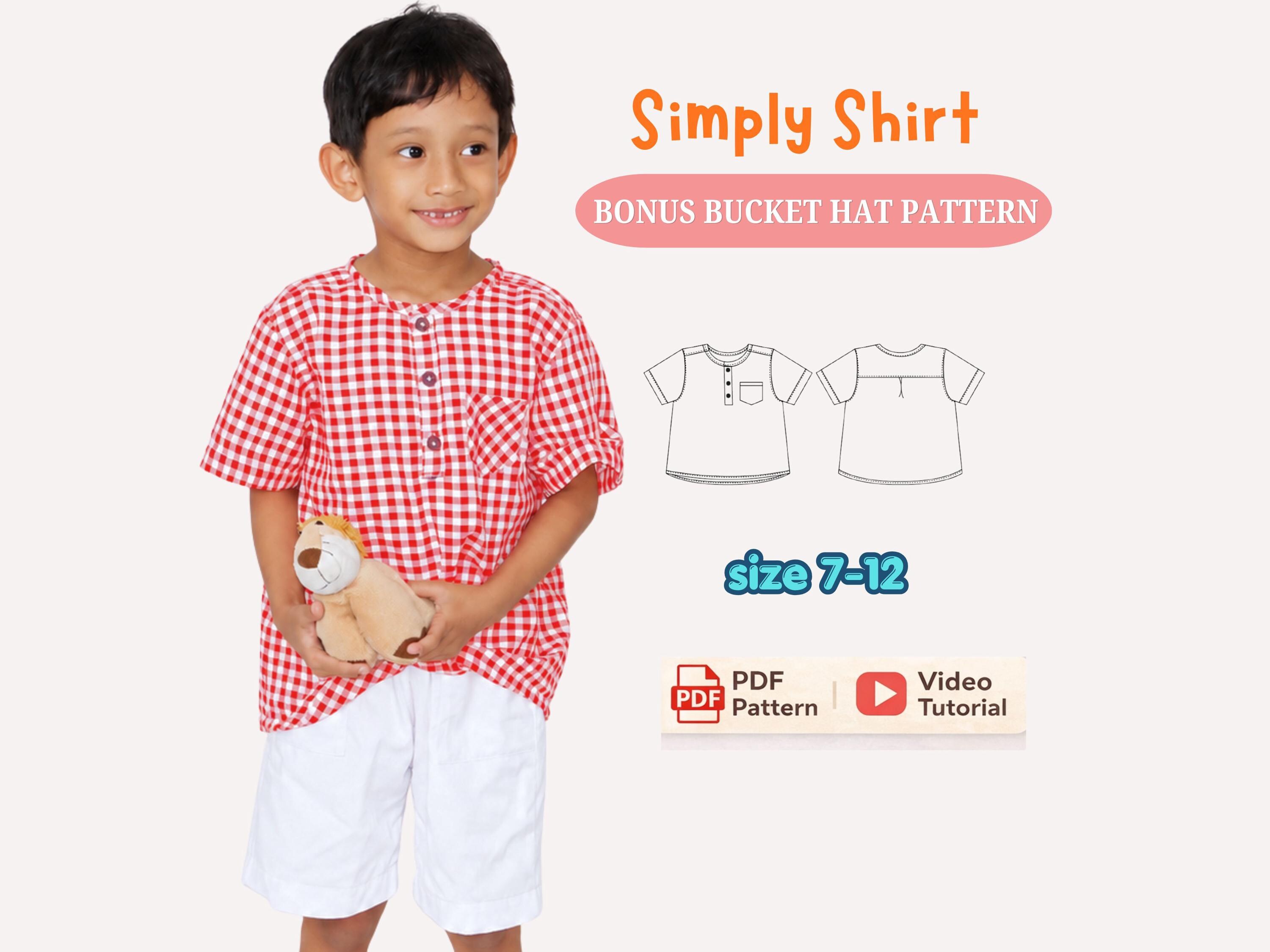 Boy Shirt Sewing Pattern for Kids, Kids Top Pattern, Beginner Friendly ...