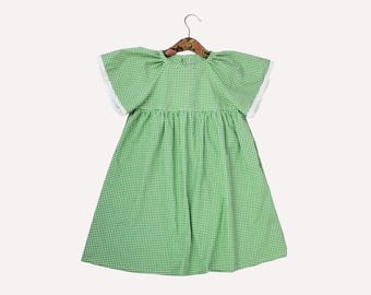 Girl Dress Sewing Pattern (PDF Pattern), peasant dress, ruffle sleeve, easy sewing pattern
