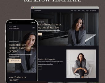 Luxury Real Estate Website Template made in Wix Studio, Wix Studio Template, Wix Template, Realtor Website Template, Landings page