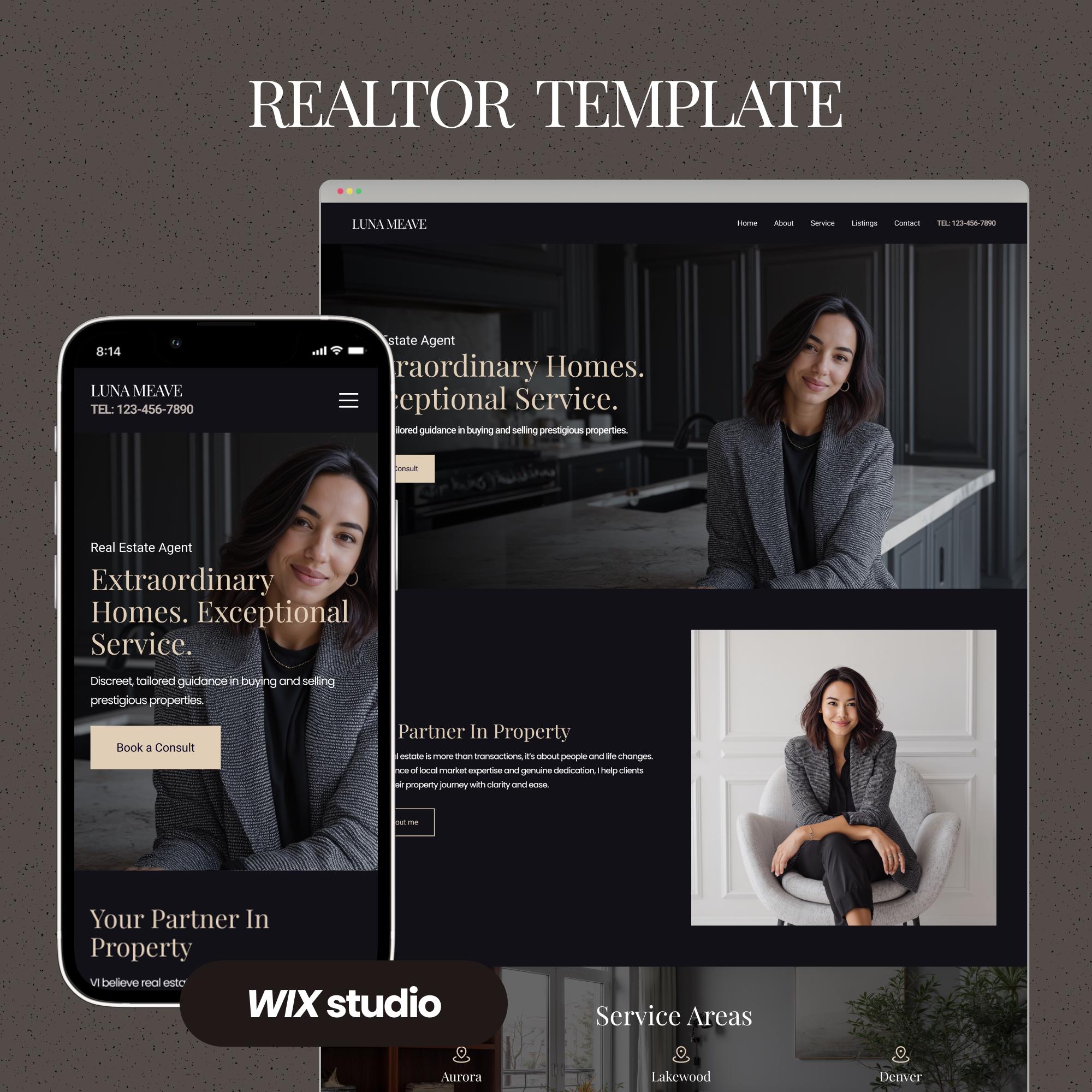Luxury Real Estate Website Template Made in Wix Studio, Wix Studio