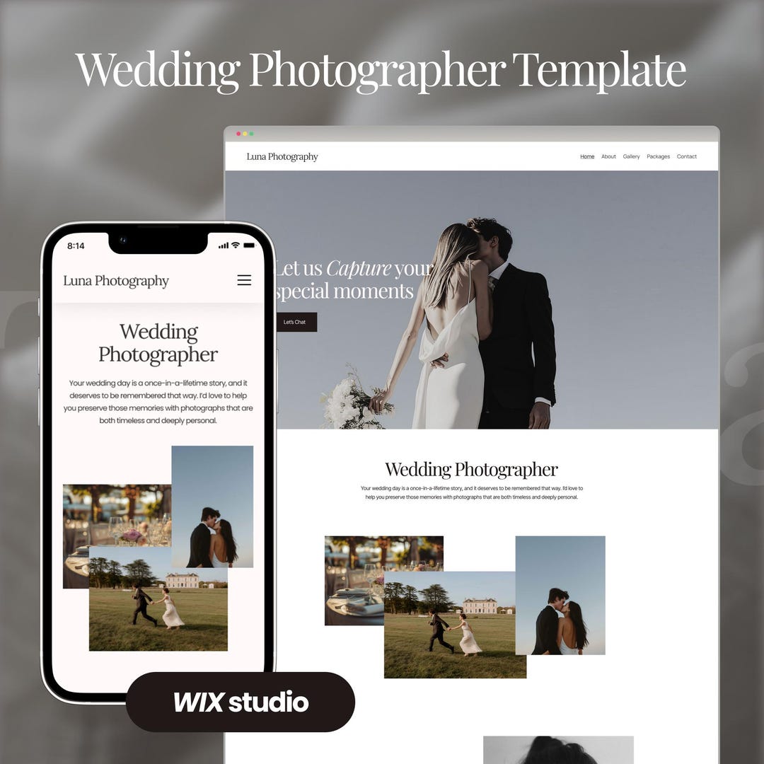 Minimalist Wedding Photographer Website Template Made in Wix Studio ...