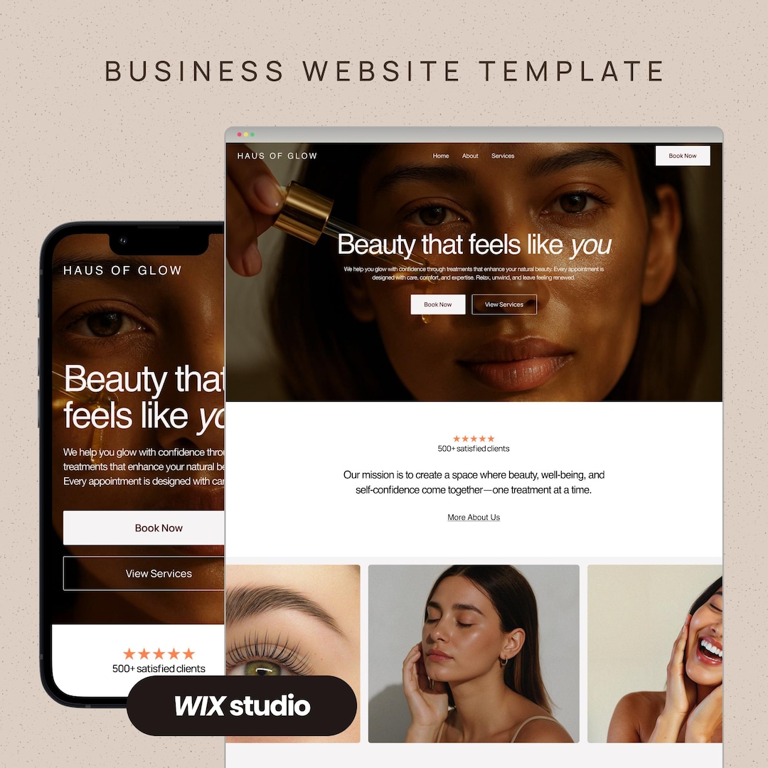 Beauty Salon Website Template, Wix Studio Template, Website for Makeup ...