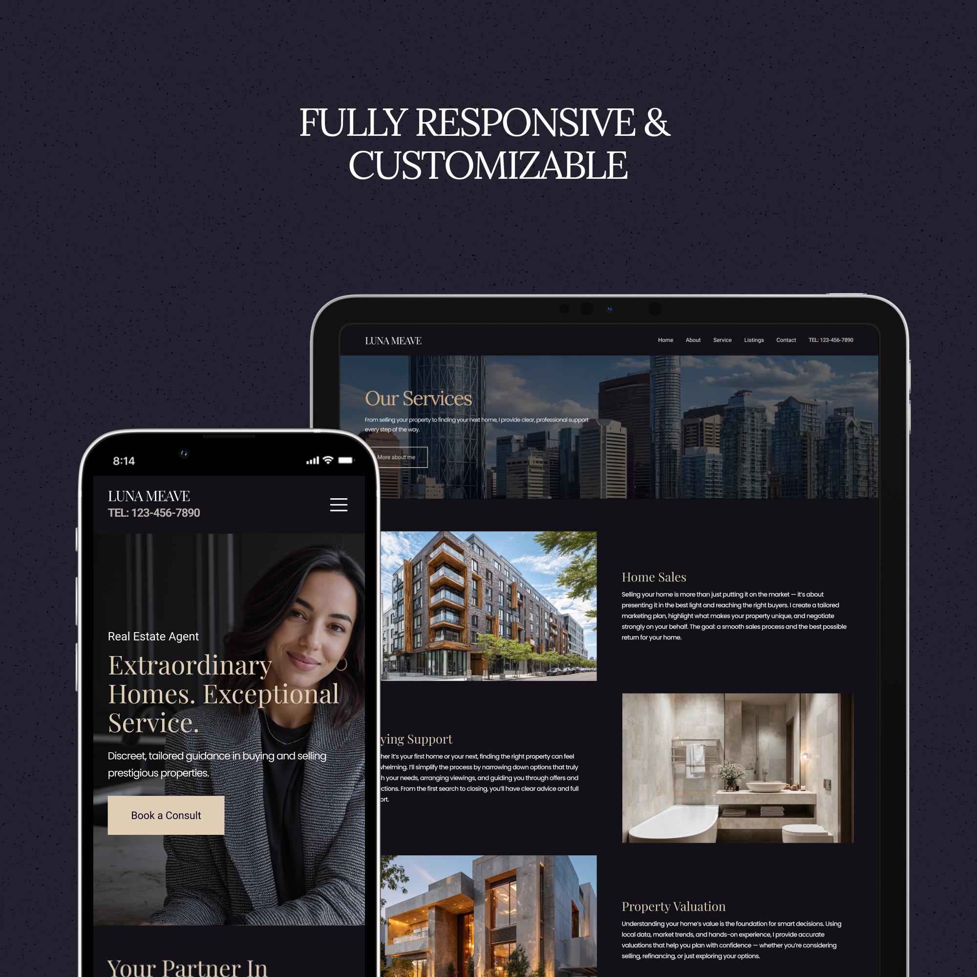 Luxury Real Estate Website Template Made in Wix Studio, Wix Studio