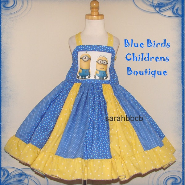 Despicable Me Minion Girls Dress - BBCB Boutique - not custom fits approx 2/3T 3/4  - Birthday Party Gru Stuart Dave