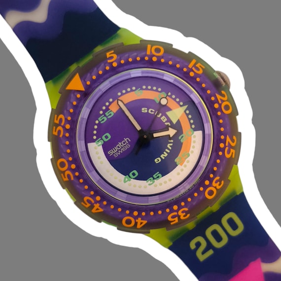 SDJ100 - COMING TIDE - 1992 - Scuba 200 - Swatch – Ungetragener 