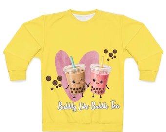 Sudadera con diseño de burbujas de té de burbujas / Linda ilustración kawaii de boba