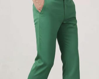 Men’s Green Formal Pants | Slim Fit Tailored Trousers | Office Wear Dress Pants | Wedding Business Casual Men Pant  | Perfect Gift For Him
