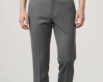 Charcoal Grey Formal Pants | Slim Fit Tailored Trousers | Office Wear Dress Pants | Wedding Business Casual Men Pant | Perfect Gift For Him