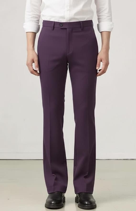 Purple Formal Pants | Slim Fit Tailored Trousers | Office Wear Dress Pants | Wedding Business Casual Stylish Men Pant | Perfect Gift For Him