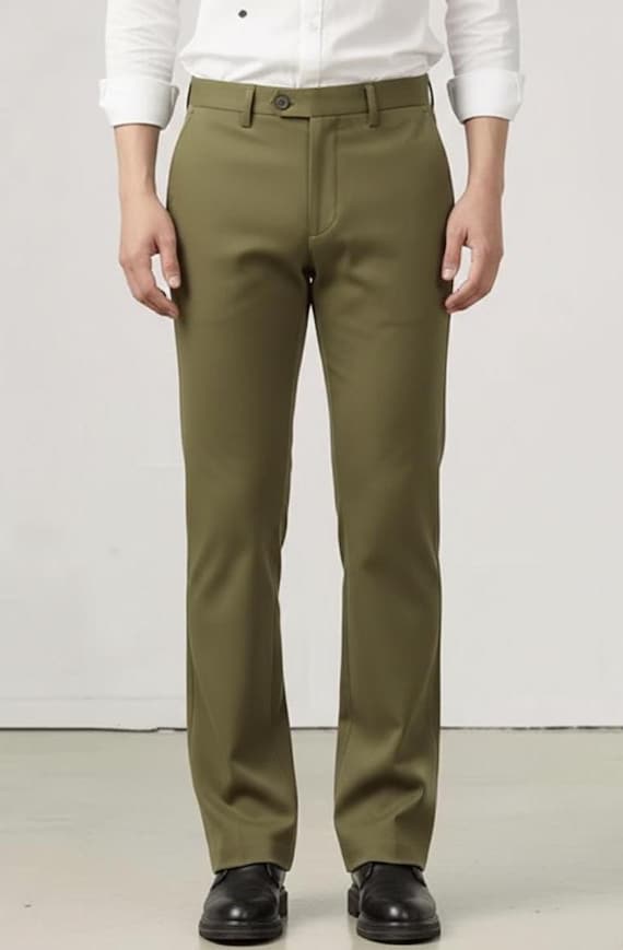 olive green dress pants men Formal | Slim Fit Tailored Trousers | Office Wear Pants | Wedding Business Casual Pant | Perfect Gift for Him Linen pants Color:Medium Walnut sticker:new-arrival:2026-01-26:2026-02-02 Winter Cotton Blend Dresses, Finished off with a