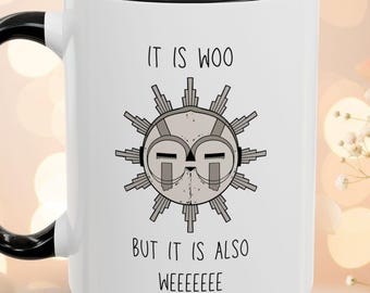 Esquie Woo Coffe Mug Clair Obscur Expedition 33 Fun Gift for Coffee Lovers Quirky Kitchen Decor Unique Birthday Present Drinkware